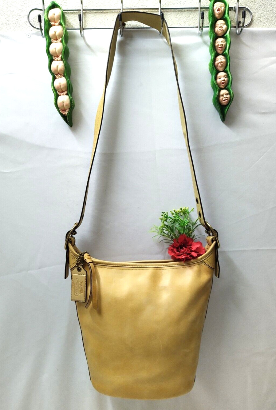 Coach Bleecker Yellow Leather Buckle Duffle Shoulder Bag - Vintage Purse